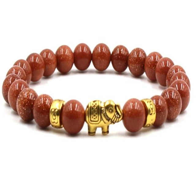 8MM Aventurine Gemstone Mala Bracelet 7.5 inches Cuff Meditation Reiki Chakas