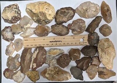 800 Grams NEOLITHIC & PALEOLITHIC age Stone Tools and Artifacts (#U350)