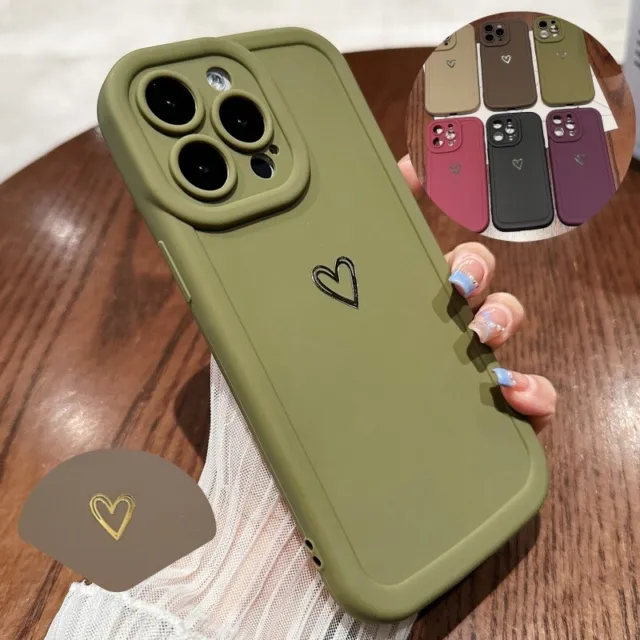 For iPhone 15 Pro Max 14 13 12 Hollow Love Heart Pattern Shockproof Case Cover