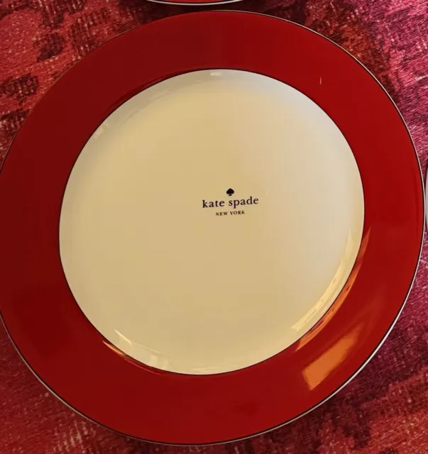 Lenox Kate Spade RED RUTHERFORD CIRCLE Dinner Plate 11.2" NWT