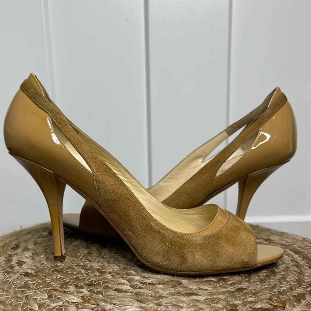 Kate Spade Taupe Suede/Patent Carmen Pumps in Camel SZ 9