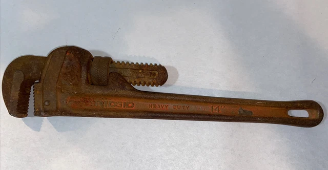 Llave de tubería rígida de 14"" herramienta de plomería de alta resistencia EE. UU. Elyria Ohio de colección