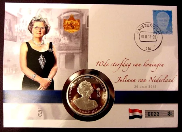 Numisbrief Juliana  Nederland Royal Monarchen Numisbriefe 40mm silber Medaille