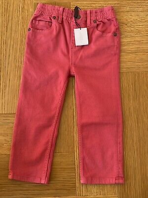 Authentic Burberry Pink Baby Girls Soft Chino Pants Trousers 3Y - RRP £75.00