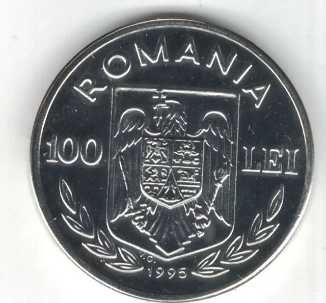 Romania Silver 100 Lei Unc Coin 1995 Year Km#118 Fao