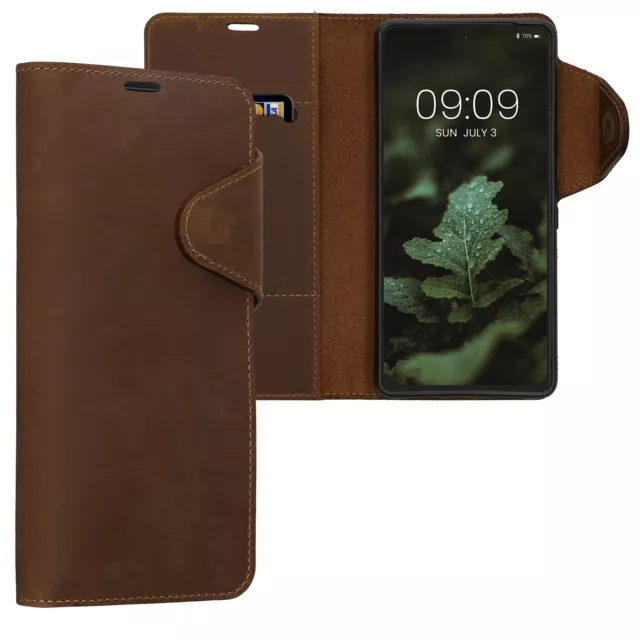 Funda magnética para Google Pixel 7 de cuero real