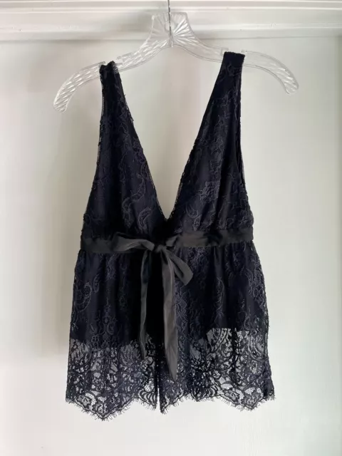 Free People Black Lacy Tank Size XS