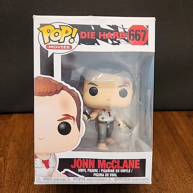 Funko Pop! Die Hard John McClane Shirtless Figure 672 - Light Grey/Silver Resin Collectible