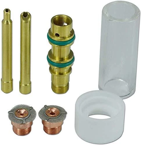 RIVERWELD Long Insulated Glass Cup Tungsten Apdapter Gas Saver Wedge Collet A...