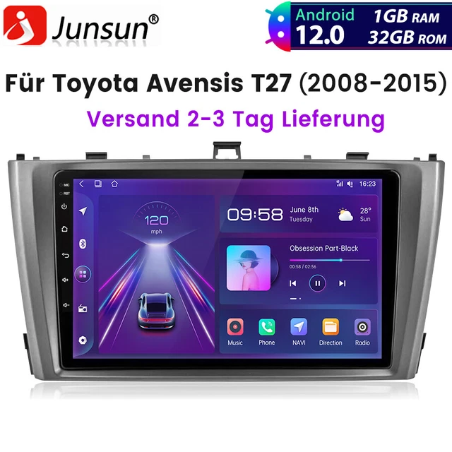 Autoradio Android 2 Din 9 Pollici Per Toyota Avensis T27 (2008-2015) – 2G+64G, Wireless Carplay, GPS, WiFi, Mirror Link, FM, Retrocompatibile