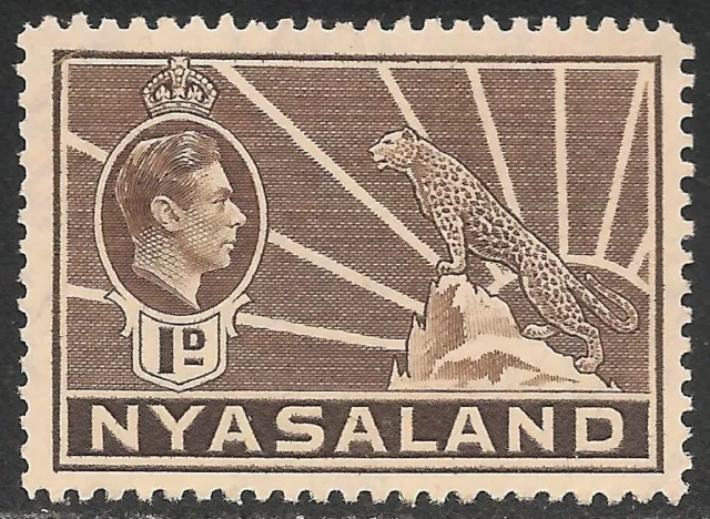 Nyasaland Protectorate #55 (A6) VF MNH - 1938 1p King George VI and Leopard