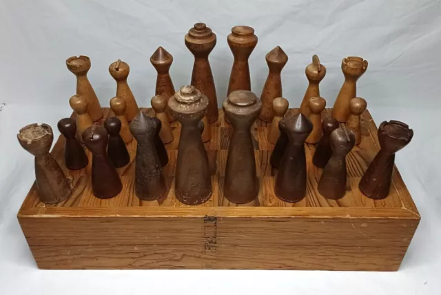 Vtg Chess Set Check Mate Travel Game Paper Unique Item Co Gift Complete  1942