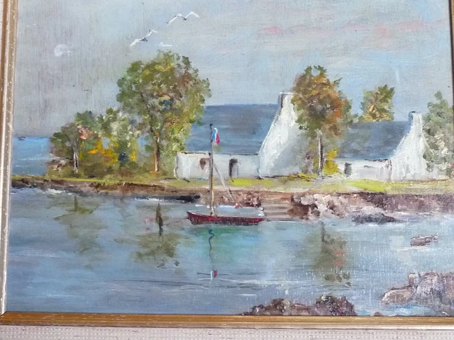 Peinture Paysage Mer - Impression Sur Toile - Adriano Galasso - Matin Au Bord De La Mer - 70x35