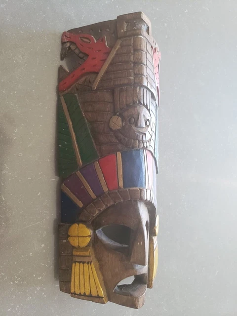 Hand Carved Wooden Mayan Mask 2