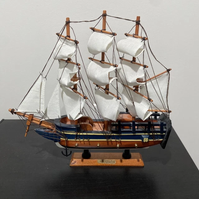 HANDMADE WOOD SHIP Model - HMS Endeavour - New - Fully Assembled £42.47 ...
