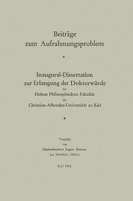 Beitrage zum Aufrahmungsproblem - 9783662314685