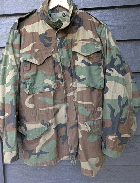 VINTAGE US ARMY M65 Camouflage Field Jacket Coat Scovill Zipper £76.27 ...