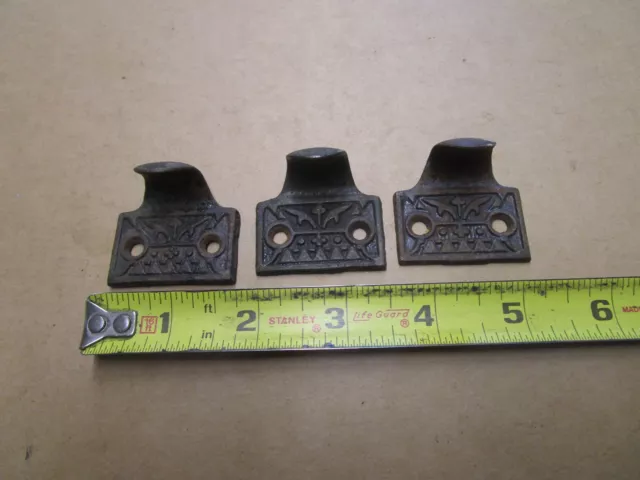 3 Matching EASTLAKE Victorian cast iron WINDOW Sash PULL LIFT