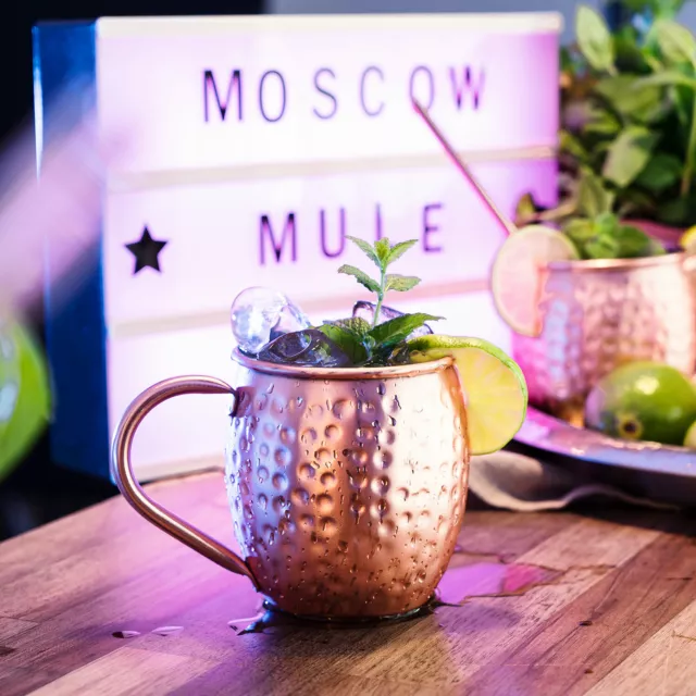 Set 2x taza chapada en cobre para Moscow Mule bebidas frías cerveza de 500 ML 2