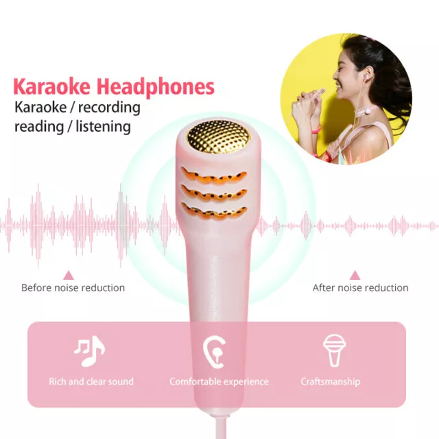 Karaoke 3,5 mm - microfono MINI STEREO cavo - cuffie in-EAR - cuffie