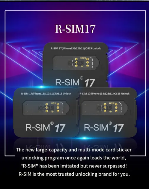 R-SIM 17 Nano Unlock RSIM Card per iPhone 13 12 mini 12 Pro XS MAX 8 IOS 15 S1 3