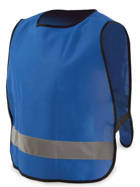 GILET CHASUBLE SÉCURITÉ BLEU pour ENFANT PERSONNALISABLE avec TEXTE & LOGO