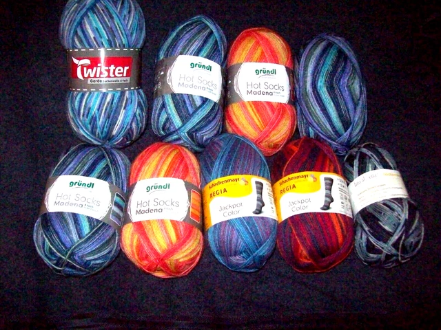 Wollpaket, Sockenwolle, Gründl, Twister und Schachenmayr