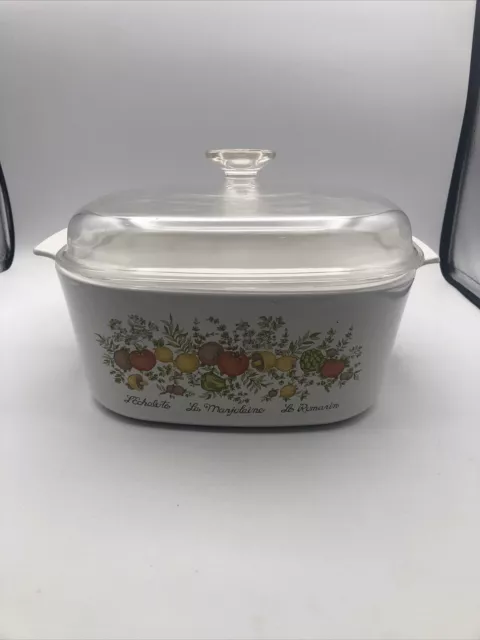 L' Echalote 5 Quart Casserole Corning Ware A-5-B  with Pyrex Lid A12C 1985-1999