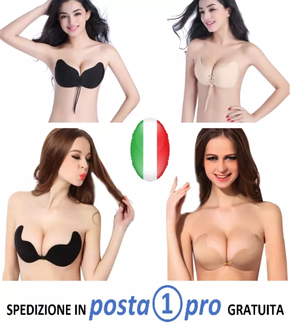 Reggiseno Invisibile Senza Spalline Aderente Super Push Up Bra  Schiena Nuda