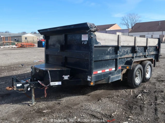 2018 Quality Steel 14' Hydraulic Dump Equipment Trailer Tarp 10,000 lbs bidadoo