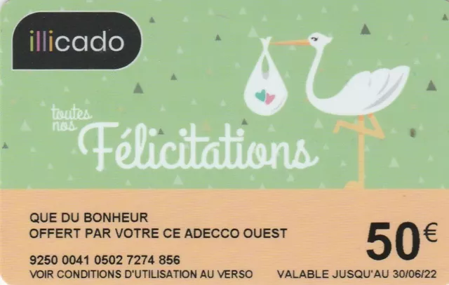 CARTE CADEAU  GIFT CARD  ILLICADO    (France)