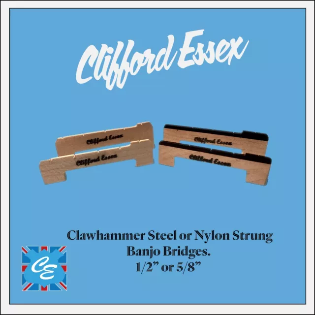 Clawhammer Banjo Bridges . Clifford Essex Quality.