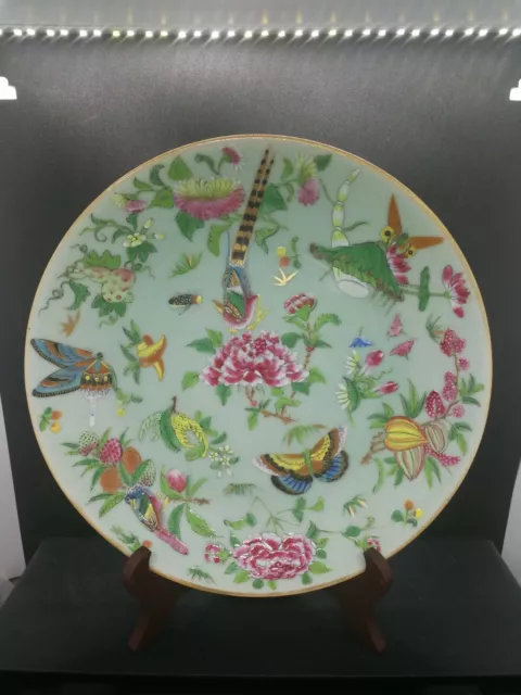 Antique Chinese Hand-painting Famille Rose Large Porcelain Plate