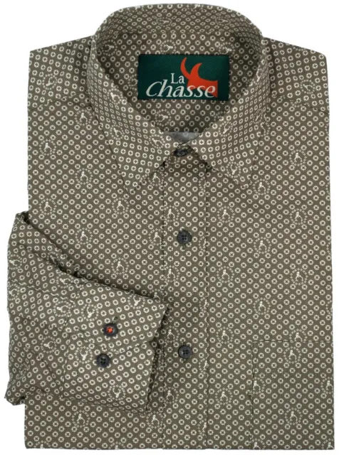 Camicia da caccia La Chasse® ""cervi"" uomo camicia da caccia camicia forestale camicia tradizionale oliva/verde