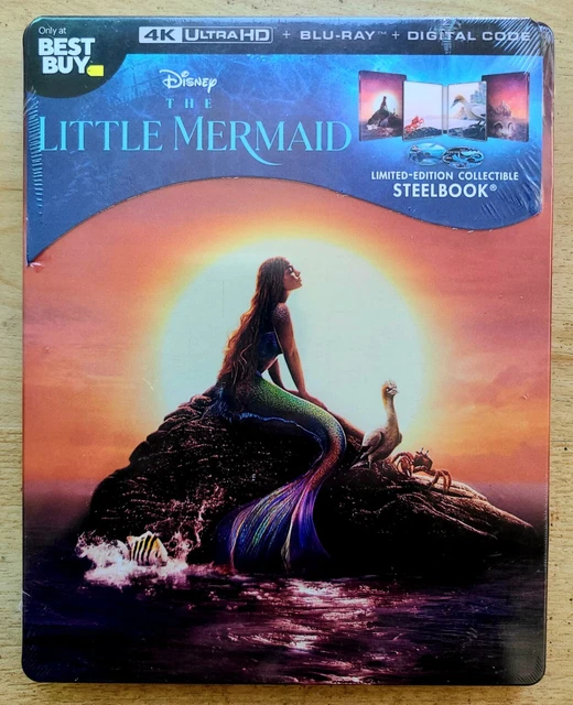 NEW THE LITTLE Mermaid (2023) STEELBOOK (4K Ultra HD BluRay + BluRay