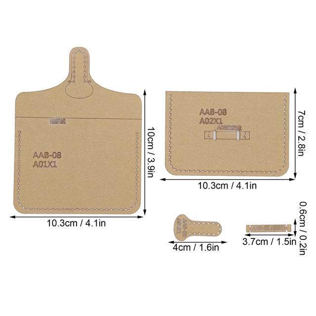 4Pcs Acrylic Template Card Bag Coin Purse DIY Wallet Mold Craft Tools