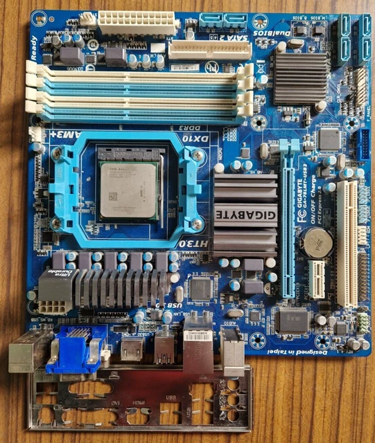 GIGABYTE GA-78LMT-USB3 SOCKET AM3+ DDR3 +CPU+ I/O Plate £20.00 ...