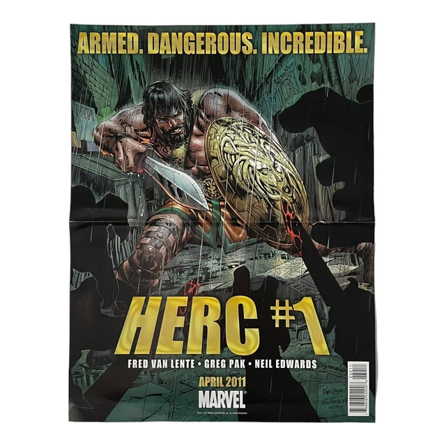 Marvel Comics 13" X 10" Folded Promotional Poster Herc S.H.I.E.L.D 2011