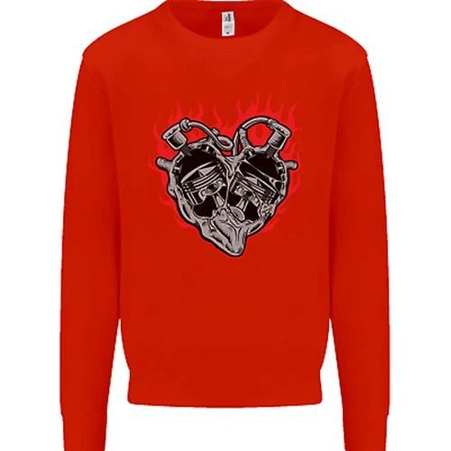 Felpa Maglione Moto Biker Heart Moto Moto da Uomo 8