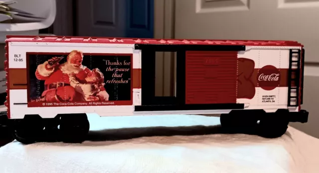 1995 K-Line Dynamic Ribbon Coca-Cola Coke Christmas O/O27 Box Car * MIB
