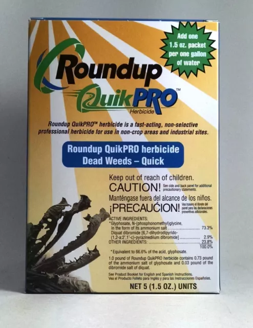 Roundup QuikPro (5x1.5oz) Herbicide/Weed killer - Very FAST acting product