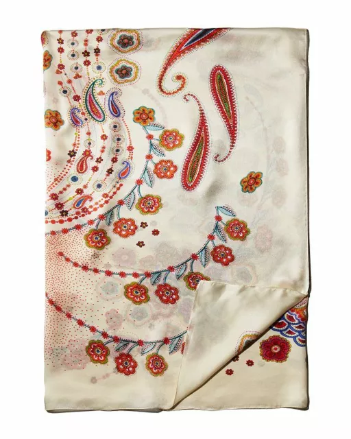 Paisley Print Silk Scarf In Natural Multi