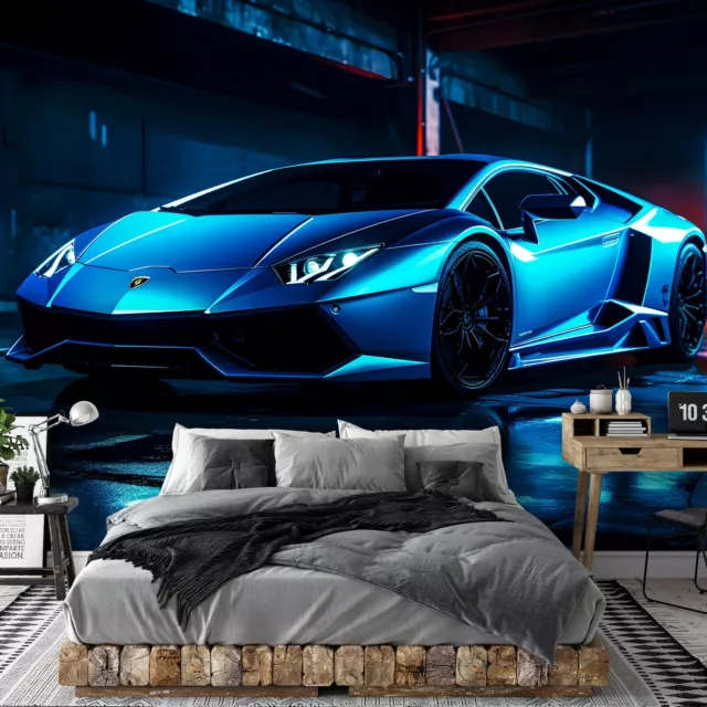 CAR SPORT TEENS BOYS BLUE Photo Wallpaper Wall Mural Modern Children's room 963