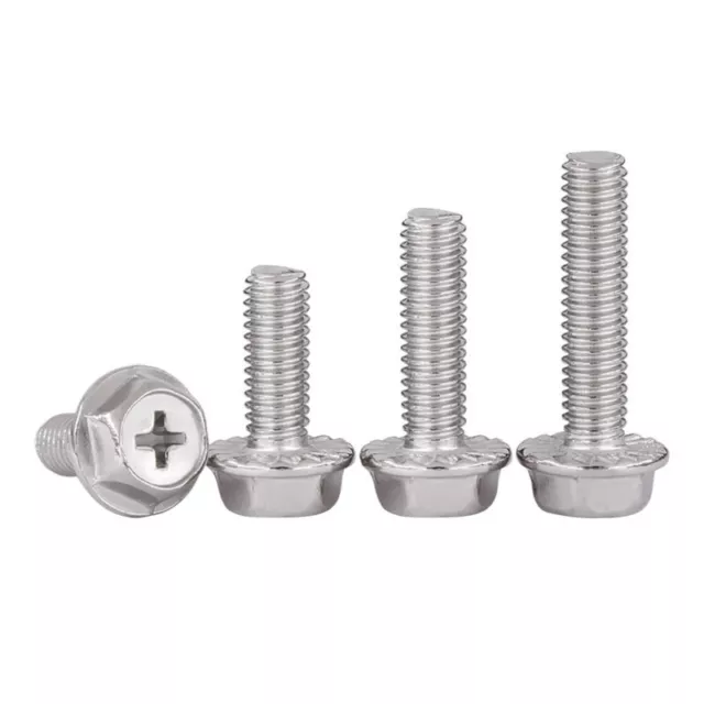 304 Stainless Steel M4 - M8 Screws Hexagon Phillips Flange Head Hex Bolts