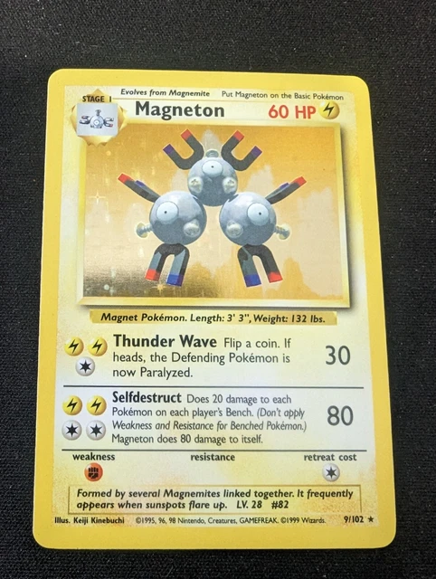 Pokemon Cards - Base Set - Magneton 9/102 - Rare holo