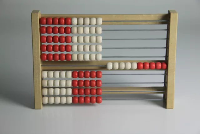 100`er Rechenrahmen rot-weiß, Abakus, student`s abacus, System "Kühnel" ReWood®