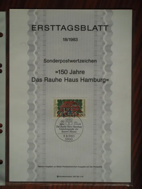 Ersttagsblatt 18/1983; 150 Jahre Das Rauhe Haus Hamburg"