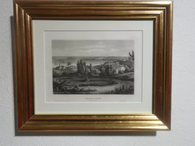 Orig.(ca. 1850) Stahlstich Staaten-Island New York