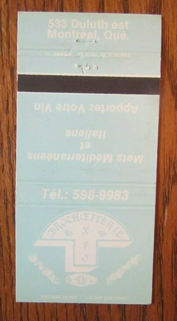 Greek Restaurant Matchbook Matchcover: Expo Brochetterie (Montreal, Quebec) -E8
