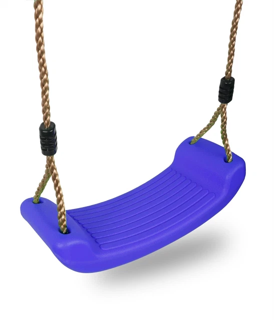 Garden Swing Seat with Height Adjustable Ropes Kids Climbing Frame Set - Purple